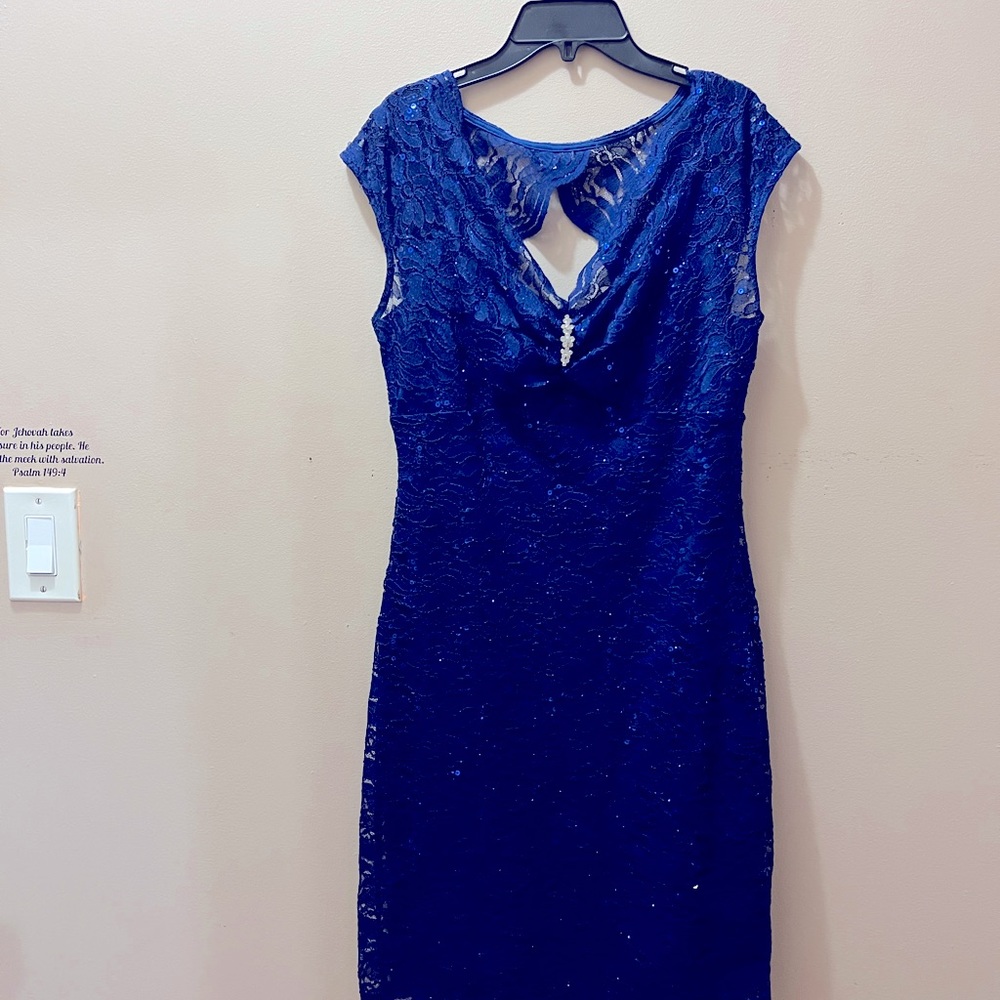 Blue lace dress
